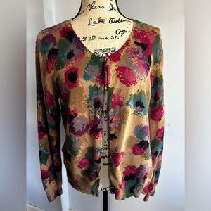 Relativity‎ cardigan abstract vintage inspired multicolor bohemian festive artsy